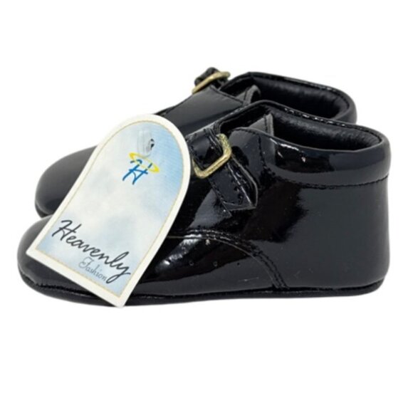 Black Patent Leather Baby Shoes With Buckles Size 17 - Picture 4 of 6
